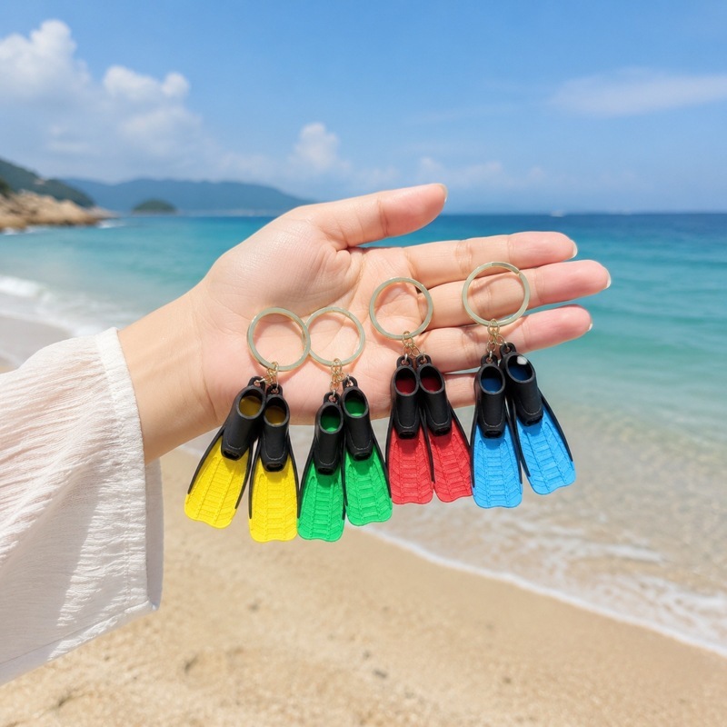 Mini Scuba Diving Flippers KeychainCreative Mini Swim Fins Keychain Ocean Diving Bag Pendant Ocean Lover Gift - NameNecklaceAU