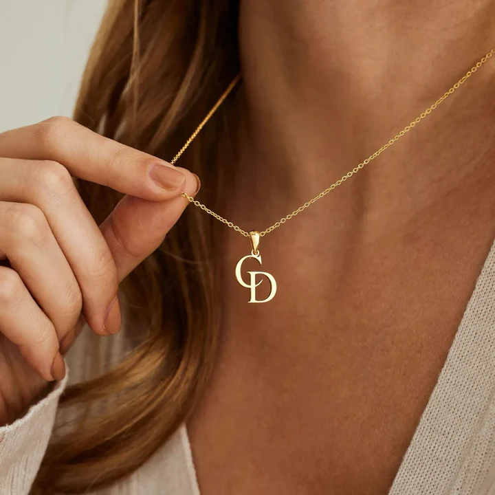 Minimalist Initial Letter Necklace Custom Letters Initial Pendant Necklace Dainty Stainless Steel Monogram Necklace Gift for Her