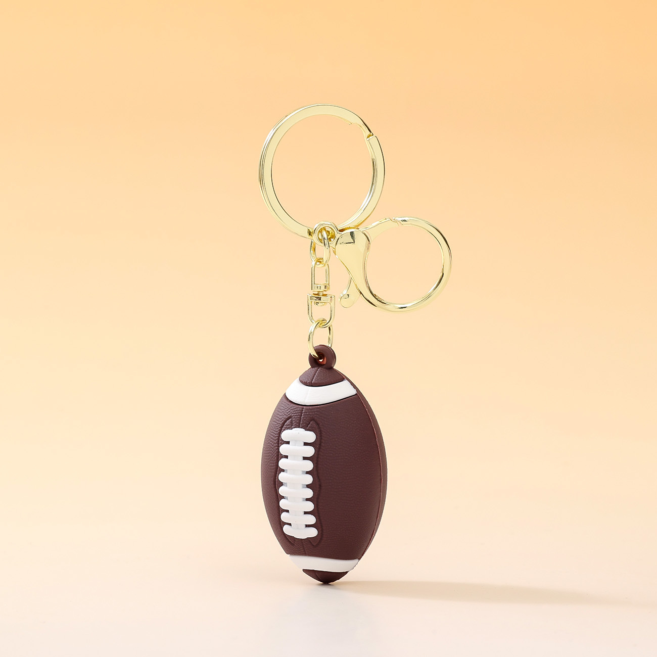 Mini Rugby Keychain PVC American Football Keyring Realistic 3D PVC Rugby Ball Keychain Strap Key Ring Gifts for Sports Lovers - NameNecklaceAU
