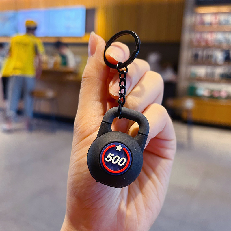 3D Mini Kettlebell Keychain PVC Gym Keychain Durable PVC Kettlebell Keyring Workout Motivation Gift for Trainers - NameNecklaceAU