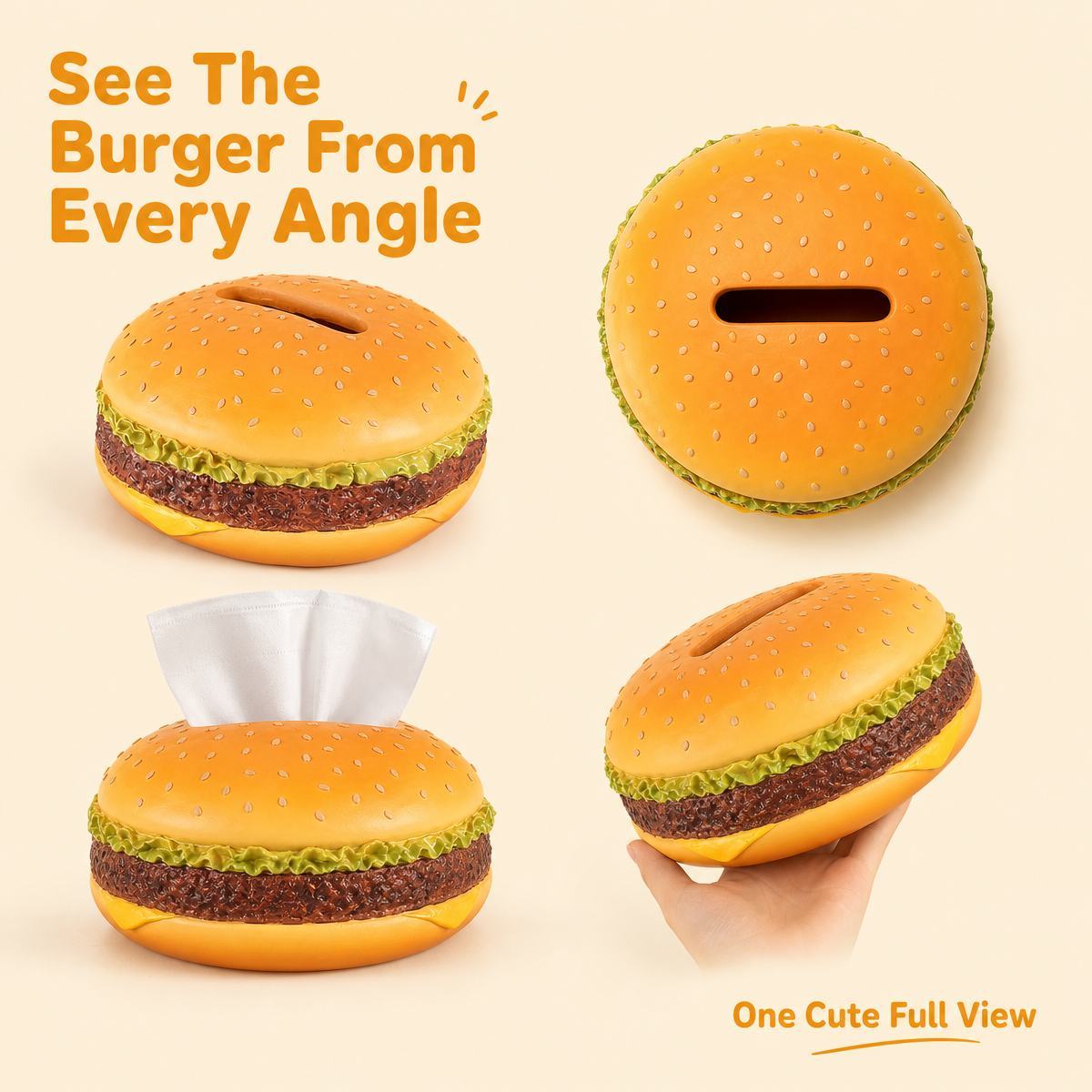 Cute Hamburger Tissue Box Cover Fun Food Desk Organizer Gift  Novelty Food Desktop Tissue Dispenser - NameNecklaceAU