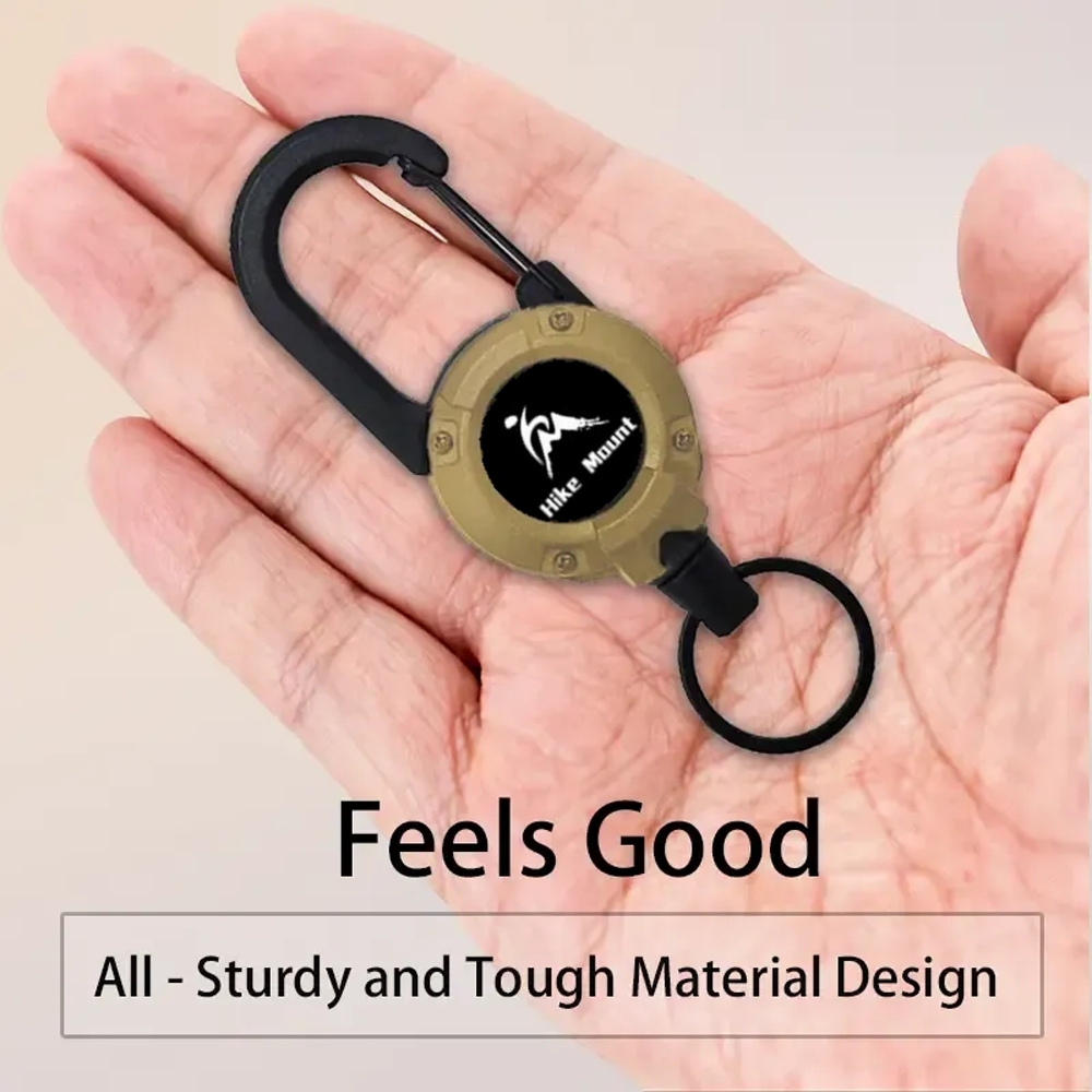 3 In 1 new multifunctional Retractable Pull Reel Carabiner Keychain, Strong Steel Wire Rope Buckle,Outdoor Sport Keychain Tool keychain accessories - NameNecklaceAU