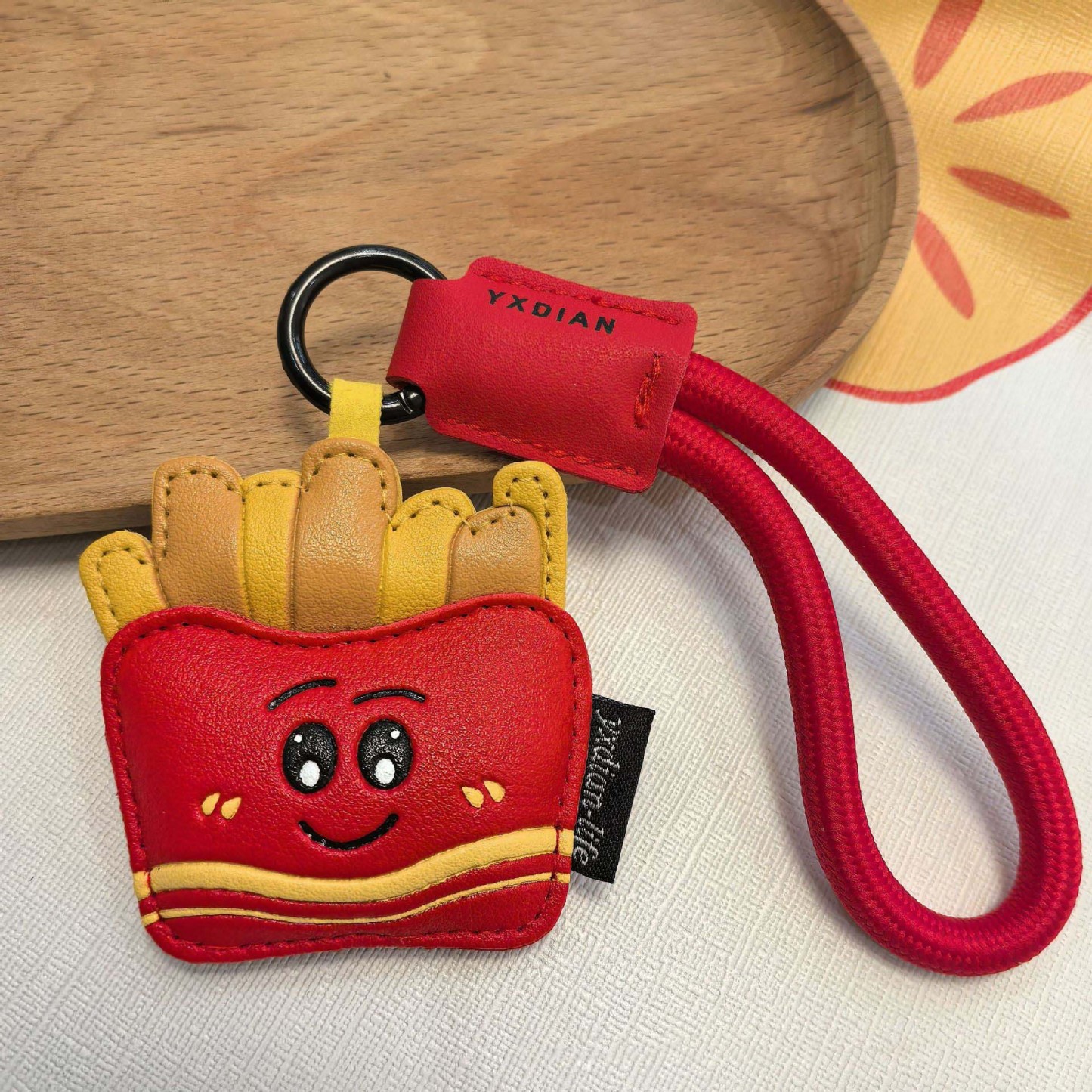 Cute PU Leather Animal Keychain Kawaii Leather Food And Animal Keyring Novelty Cartoon PU Leather Keychain Set - NameNecklaceAU