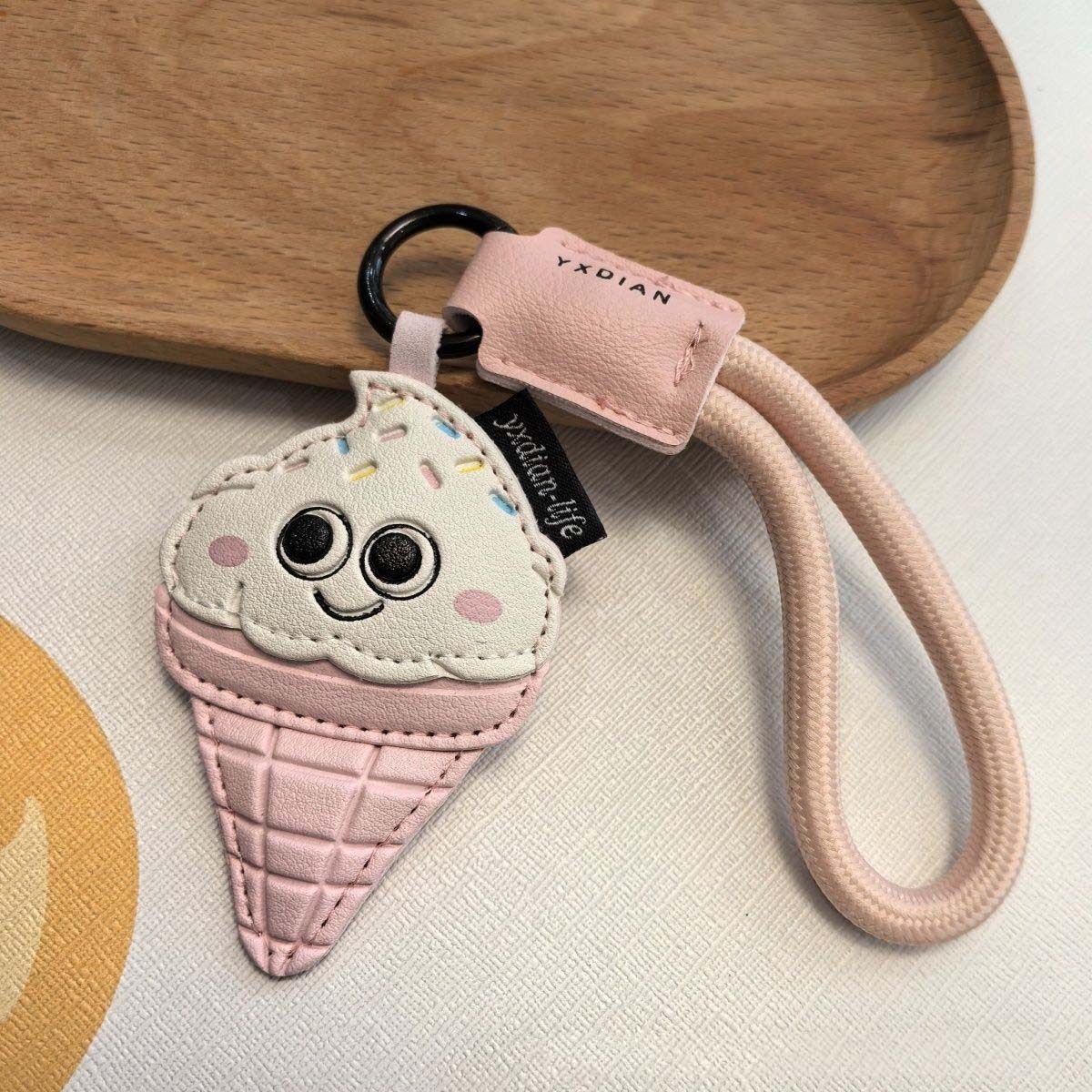 Cute PU Leather Animal Keychain Kawaii Leather Food And Animal Keyring Novelty Cartoon PU Leather Keychain Set - NameNecklaceAU