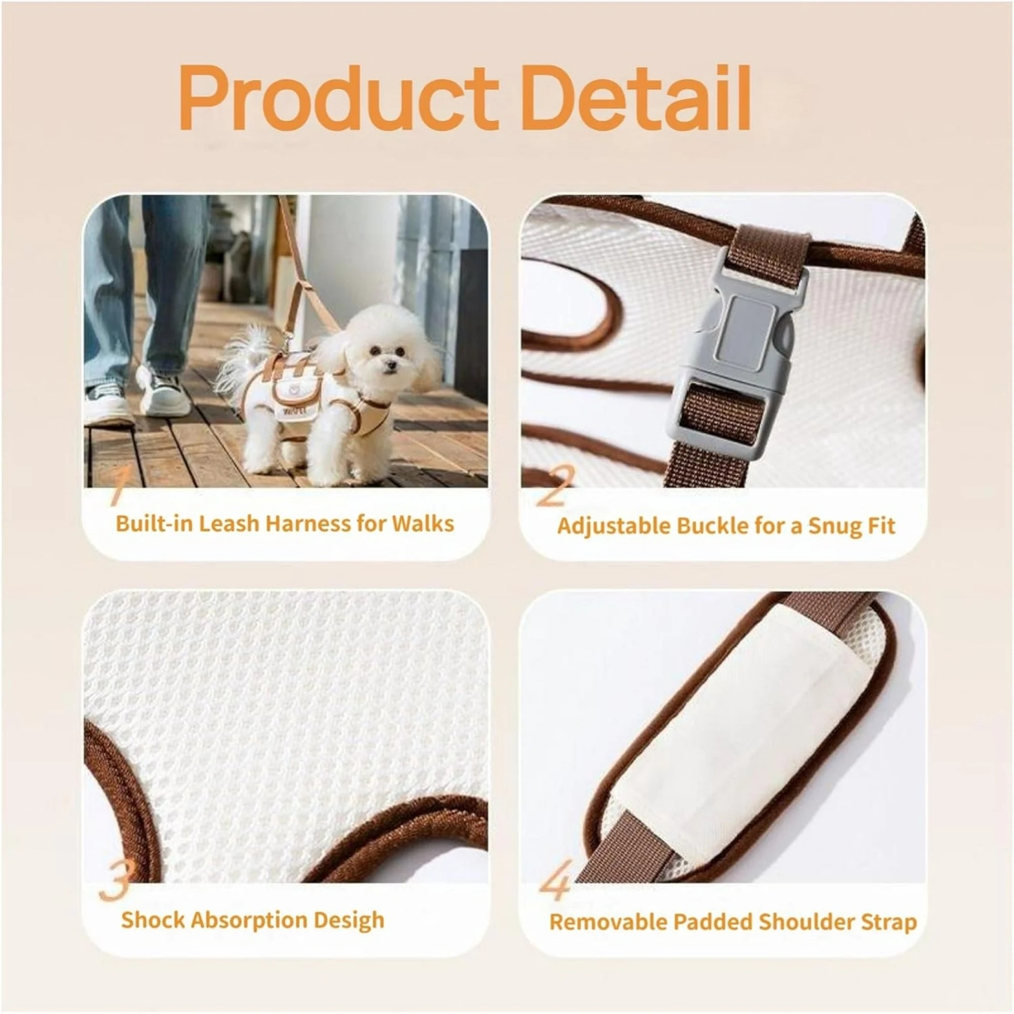 Pet Carrier for Small Dogs Adjustable Shoulder Handbag Pet Traction Pack Portable Breathable Crossbody Backpack - NameNecklaceAU