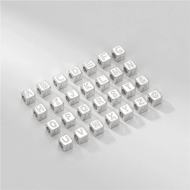 Custom Name Cube Charm Necklace Personalized Block Letter Jewelry Initial Cubic Bead Pendant  Gift for Her - NameNecklaceAU