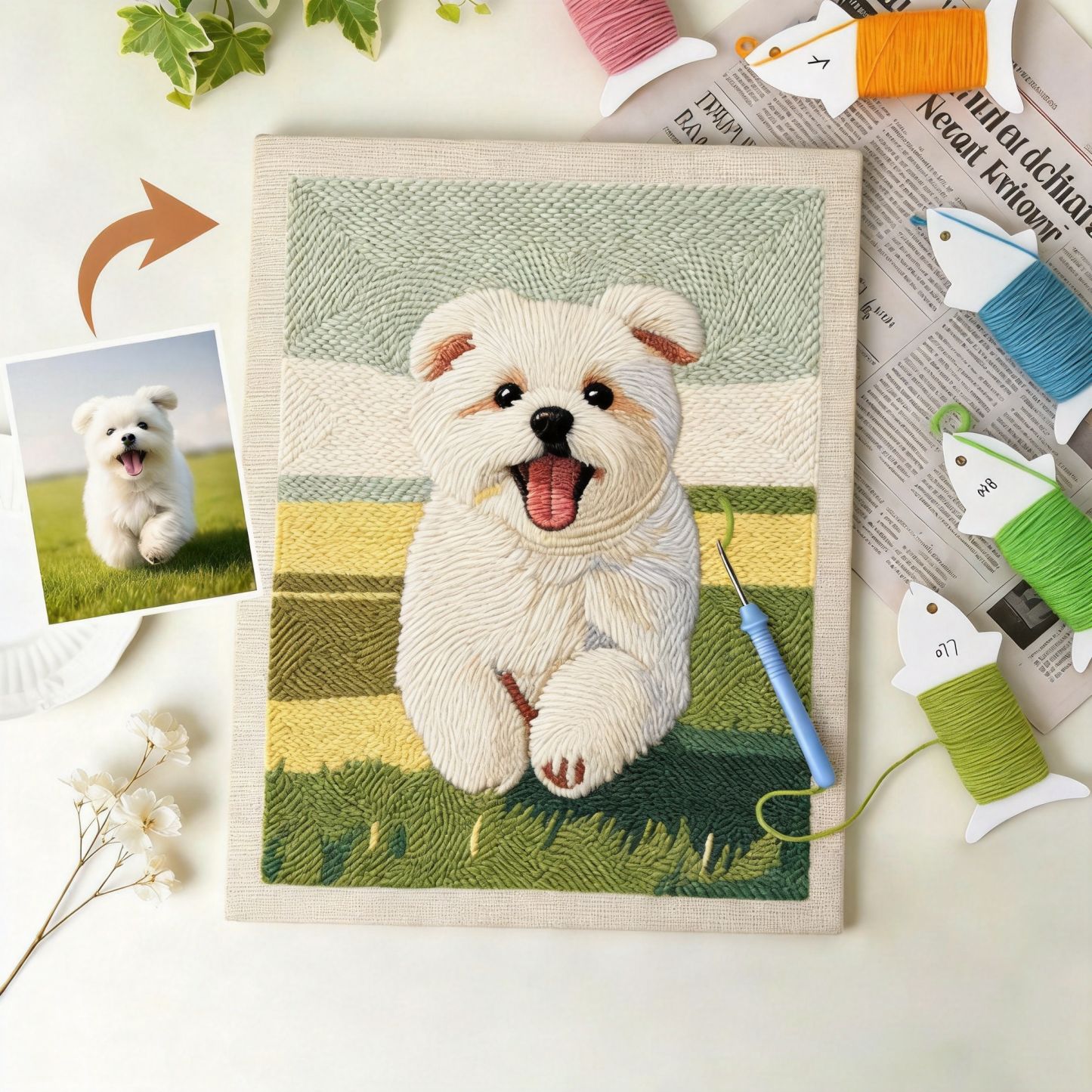 Personalized Photo Punch Needle Kit Custom Picture Embroidery Craft Anniversary Couple Portrait Material Pack Gift for Girlfriend - NameNecklaceAU