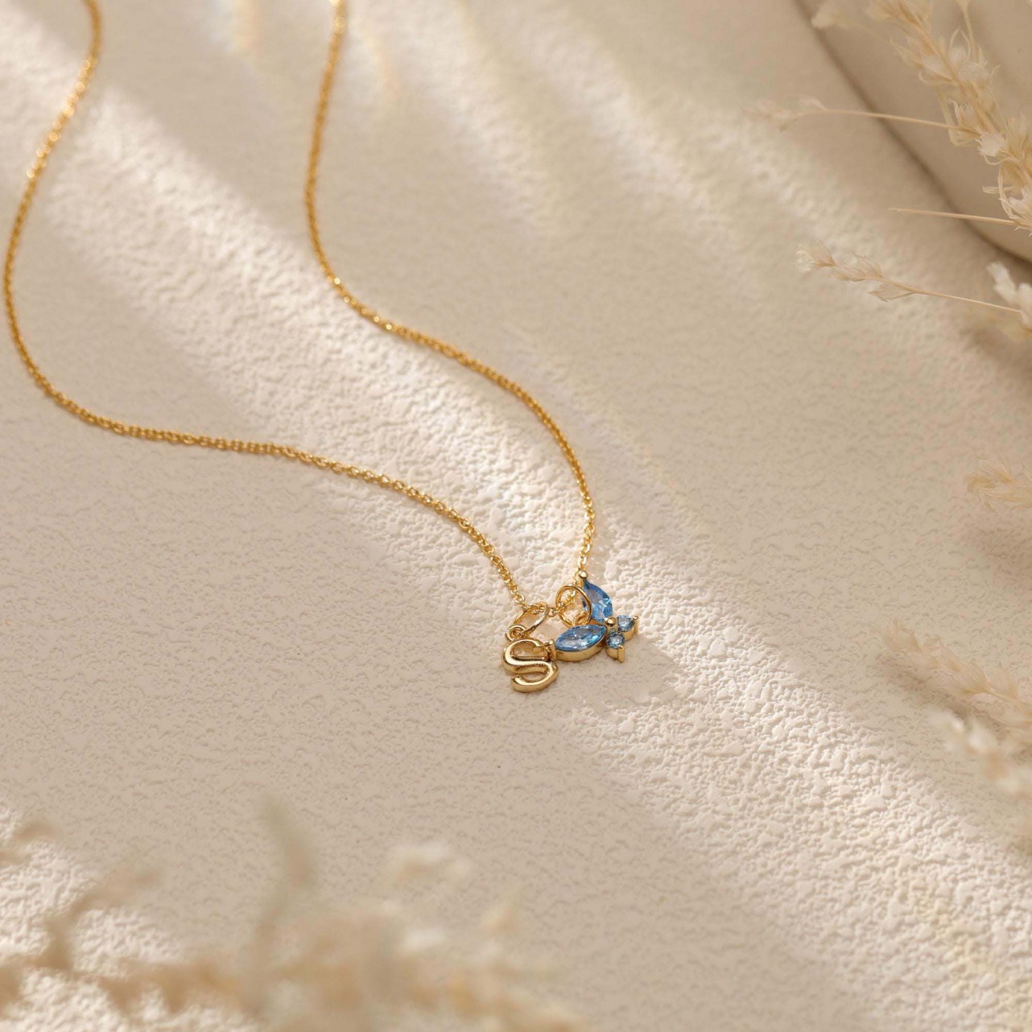 Personalized Butterfly Birthstone Initial Necklace Custom Monogram Jewelry Birthday Gift for Her - NameNecklaceAU