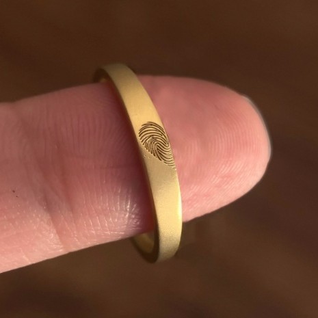 Adjustable Fingerprint Heart Couple Rings Gold Matching Promise Bands Gift - NameNecklaceAU