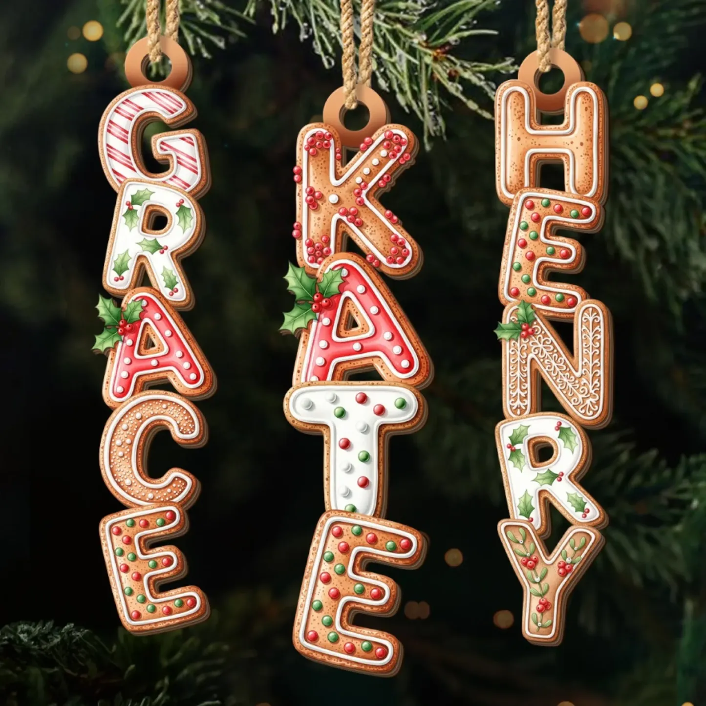 Custom Rainbow Letter Ornaments – Personalized Name Christmas Gifts for Children - NameNecklaceAU