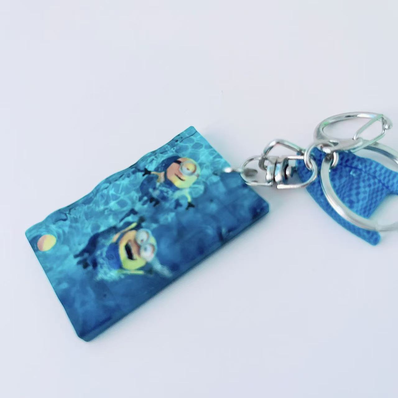 Water Ripple Swimming Pool Keychain Swim Cap Goggles Kickboard Charm Keyring - NameNecklaceAU