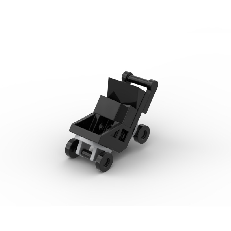 Spot standard building block assembly toy plastic black stroller 1