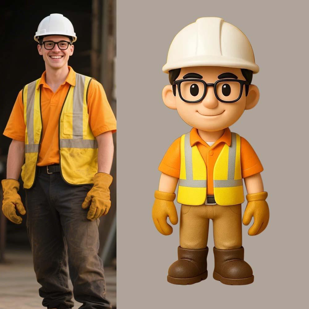 Father's Day Gifts Custom Action Figure Personalized 3D Printed Figurine from AI Photo Romantic and Fun Gift for Husband