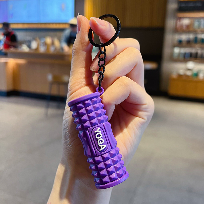Mini Yoga Foam Roller Keychain Stress Relief Fitness Keyring Gift for Yoga Lovers -  NameNecklaceUK