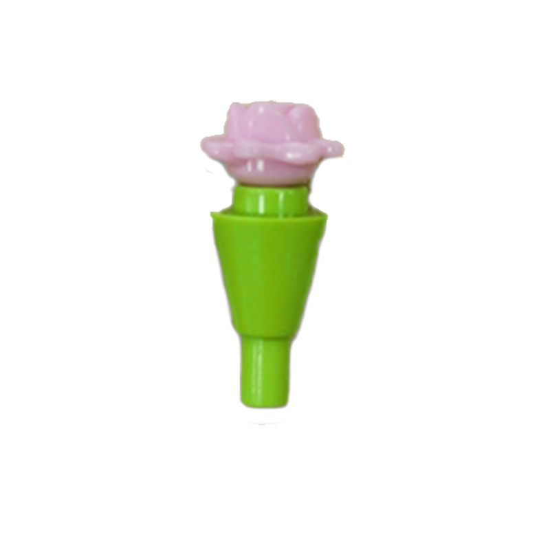 Ready-stock standard assembly building block accessories plastic (2.3*1*1CM)-Hand holding rose dark pink