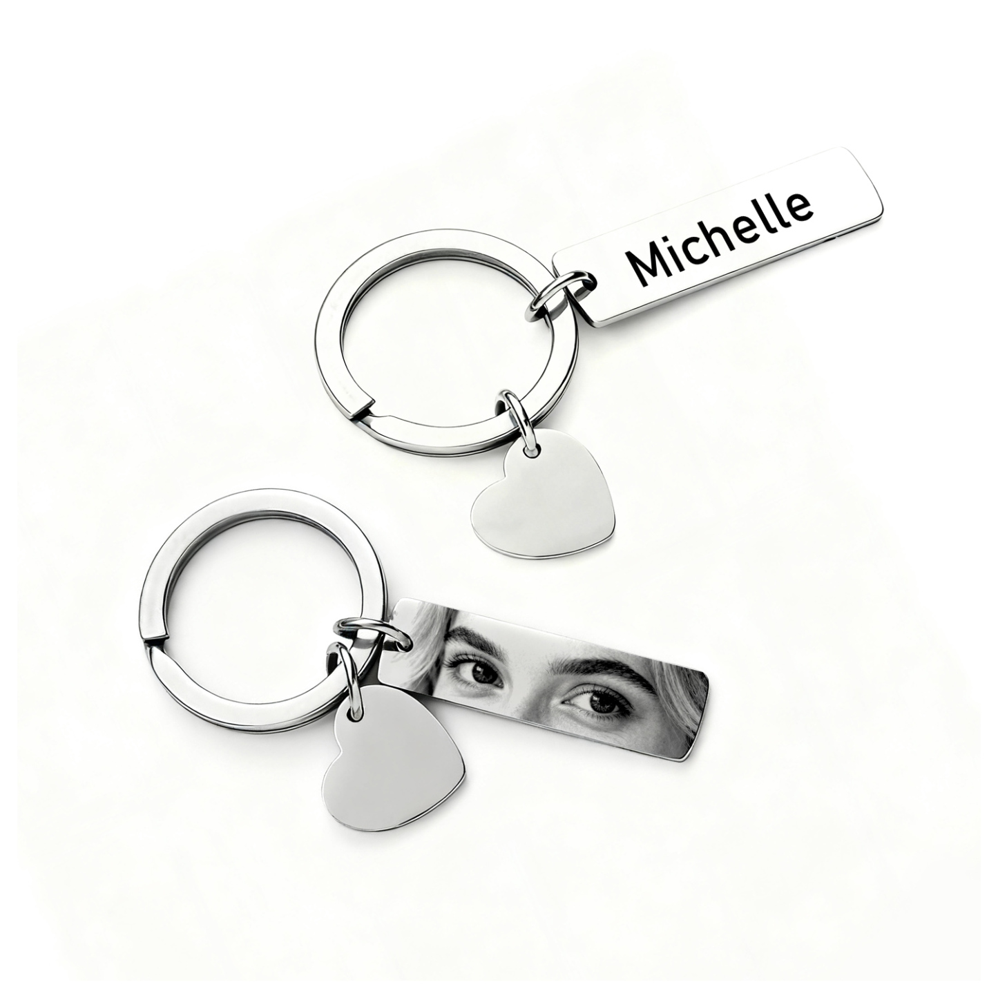 Eye Keychain With Heart-Shaped Pendant Engraved Keychain Photo Keychain Best Gift For Her -  NameNecklaceUK