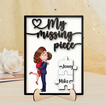 My Missing Piece Valentine's Day Gifts for Her/Him Personalized Wooden Plaque - yournamenecklaceuk