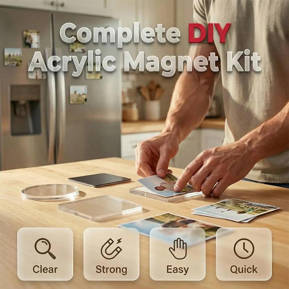 Custom Photo DIY Fridge Magnets, Personalized Acrylic Magnets with Logo Text QR Code, Customizable Logo Fridge Magnet for Wedding Party Favor Home Kitchen Decor & Promotional Gifts -  NameNecklaceUK