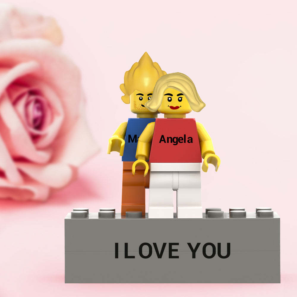 2 People Custom Minifigs Personalized Couple Minifigs - yournamenecklaceuk