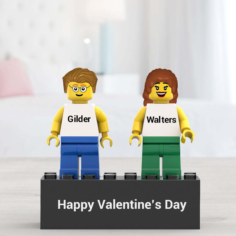 2 People Custom Minifigs Personalized Couple Minifigs - yournamenecklaceuk