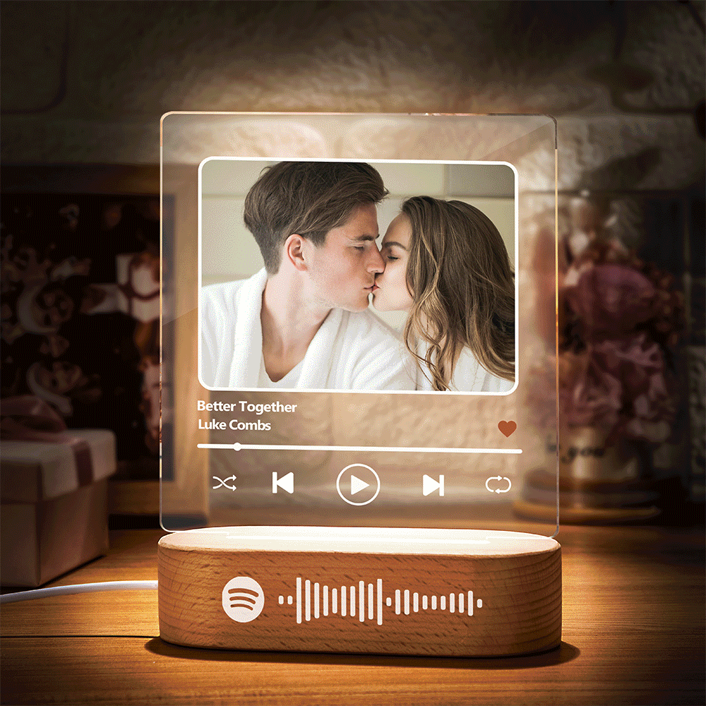 Scannable Custom Spotify Code Lamp Acrylic Music Plaque Night Light Personalized Christmas Gift - yournamenecklaceuk