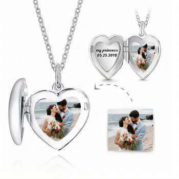 Personalized Heart Locket with Photo – Engraved Romantic Gift for Couples’ Special Day