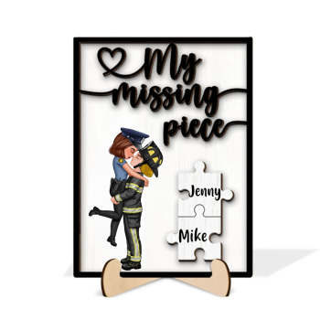 My Missing Piece Valentine's Day Gifts for Her/Him Personalized Wooden Plaque - yournamenecklaceuk