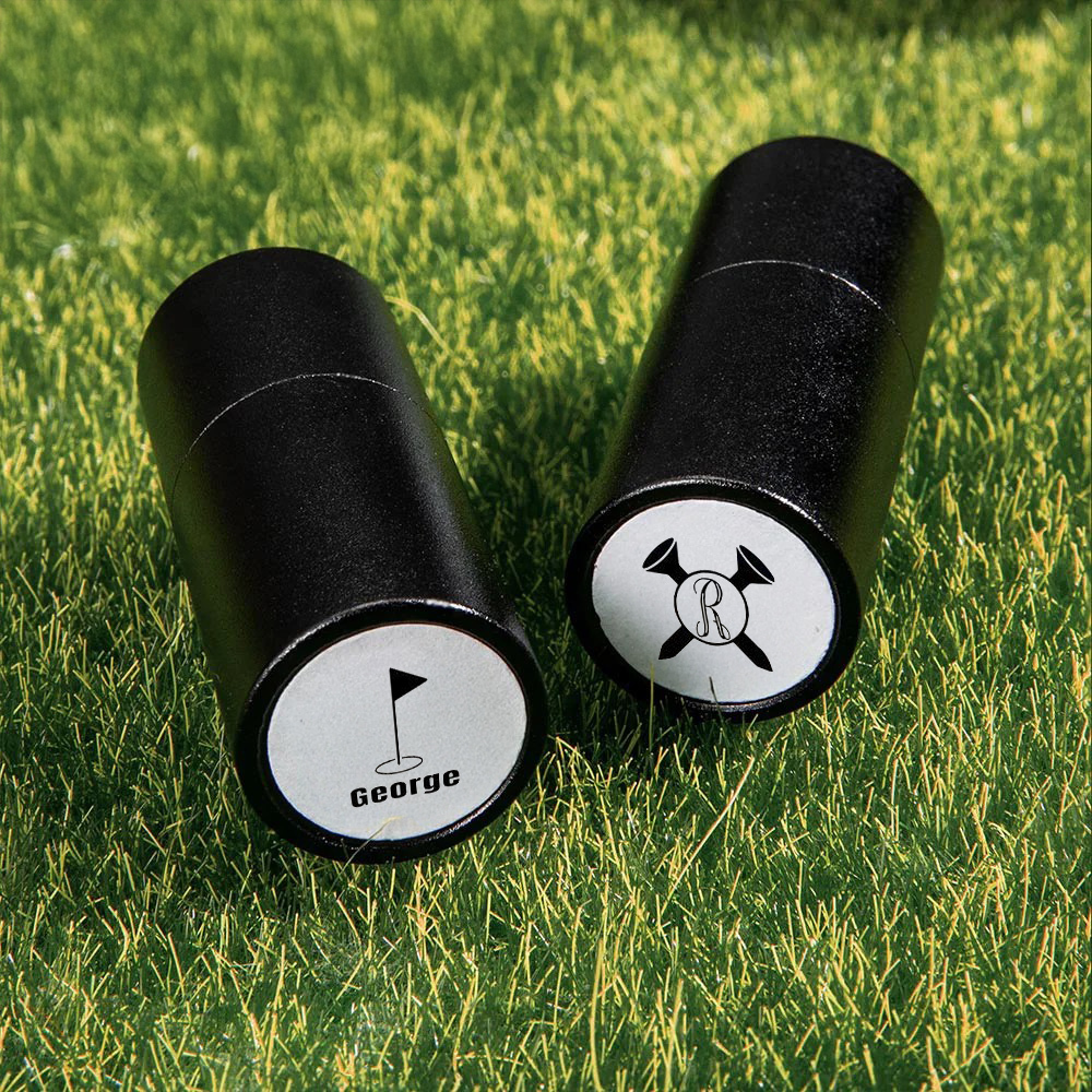 Personalized Monogrammed Initial Golf Ball Stamp with Metal Storage Box Birthday Father's Day Gift for Golf Player - namenecklace