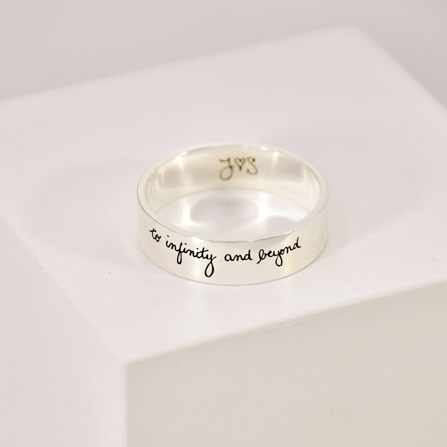Personalized Stainless Steel Handwriting Ring for Couples Custom Actual Handwriting Engraved Band Inside and Out Valentine's Day Gifts -  NameNecklaceUK