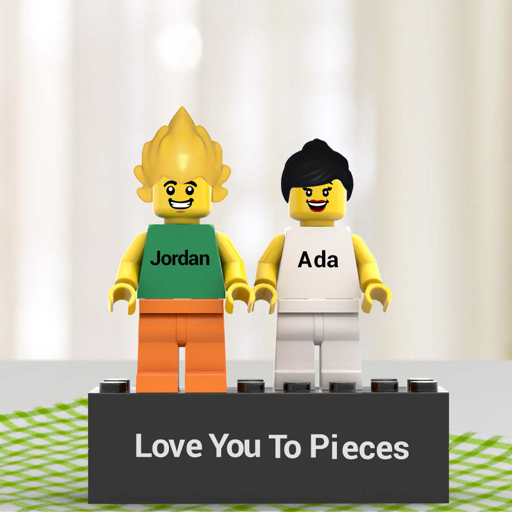 2 People Custom Minifigs Personalized Couple Minifigs - yournamenecklaceuk