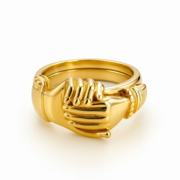 Open Hands Heart Ring Fede Gimmel Clasped Hands Ring Holding Hands Claddagh Band Hug Ring Bronze Couple Rings for Women -  NameNecklaceUK