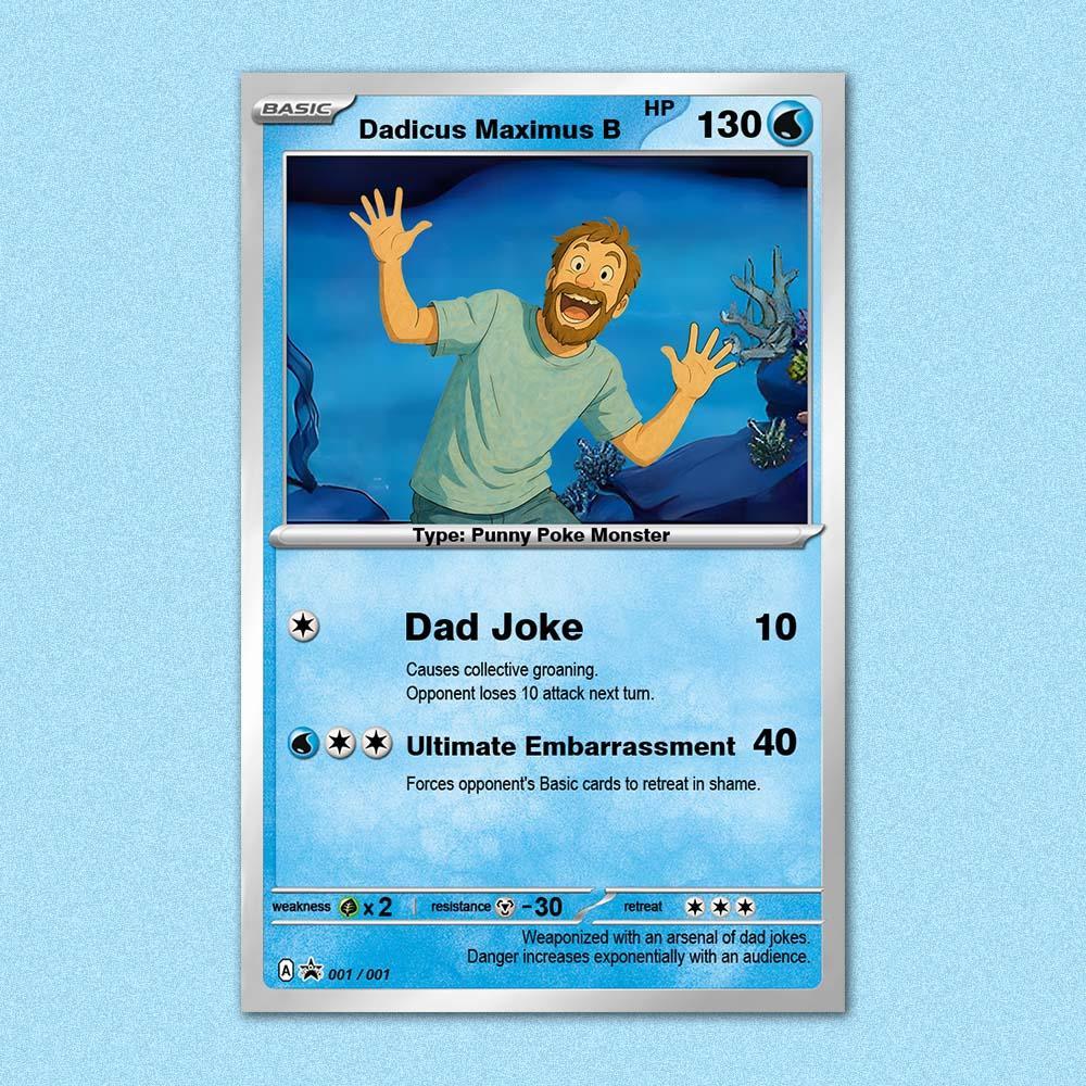 Custom POKE Card Portrait from Photo - Personalized Anime Poster - Fathers Day Gift- Funny Cartoon Card -  NameNecklaceUK