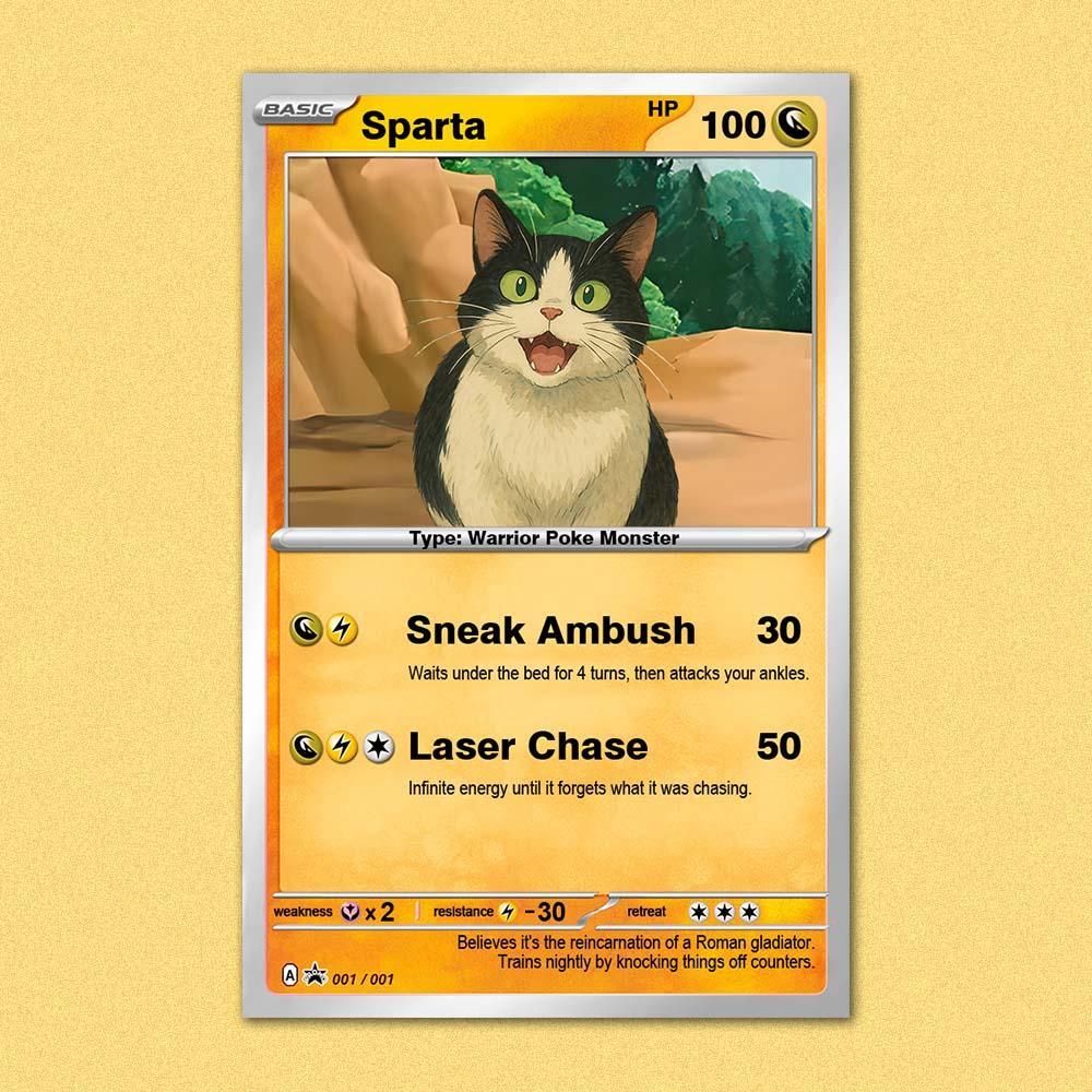 Custom POKE Card Portrait from Photo - Personalized Anime Poster - Fathers Day Gift- Funny Cartoon Card -  NameNecklaceUK