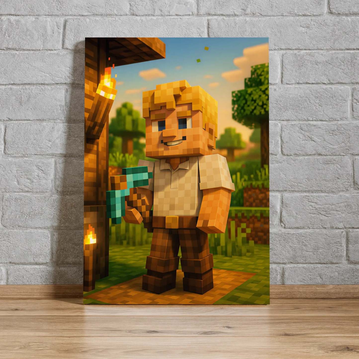 Valentine's Day Gifts Personalized Canvas Block Style Pixel Portrait Custom Photo Voxel Art Geometric Print Animated Block Style Art Gift for Him -  NameNecklaceUK