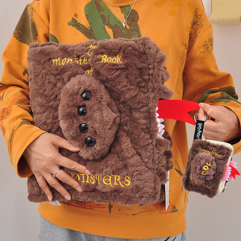 Magical Monster Spellbook Plush Pillow and Keychain Vintage Magical Book Plush Pillow Wizard School Bag Charm Gifts for Wizard Fans -  NameNecklaceUK