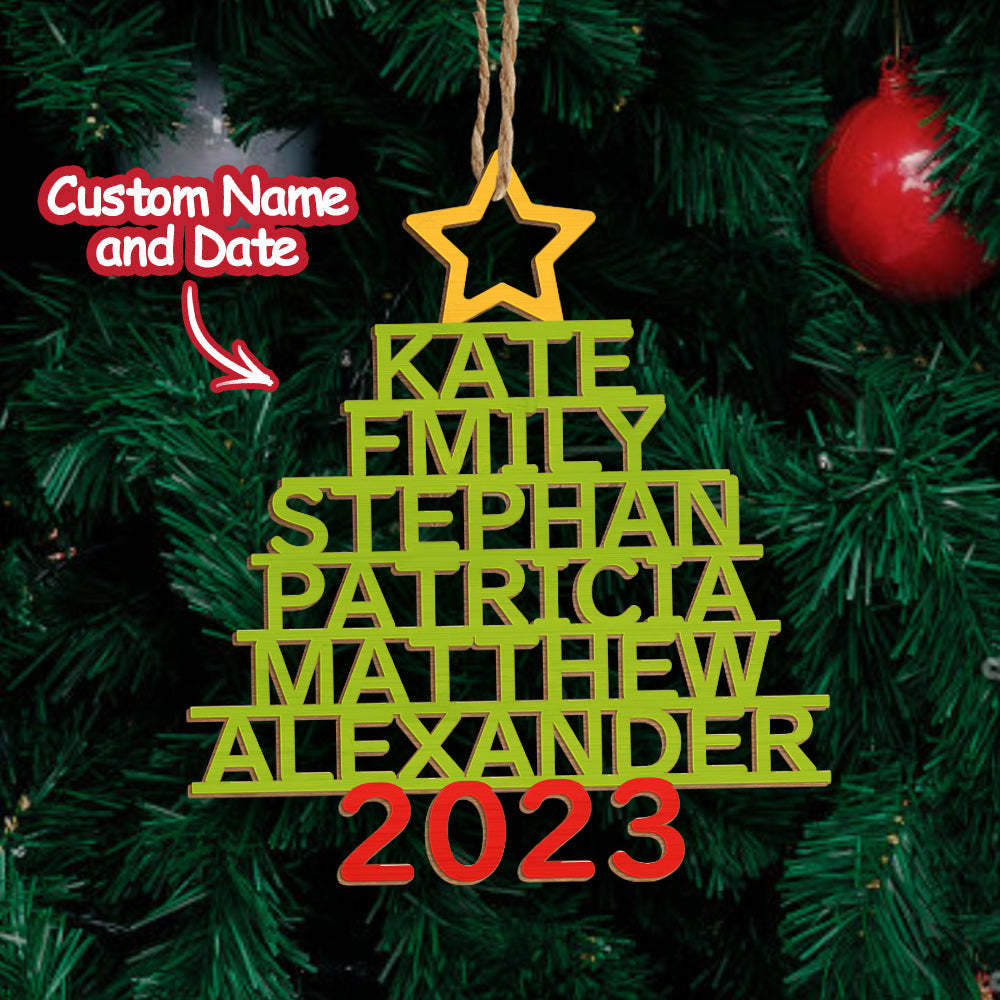 Personalized Family Name Christmas Ornament Christmas Tree Name Ornament Gifts - yournamenecklaceuk