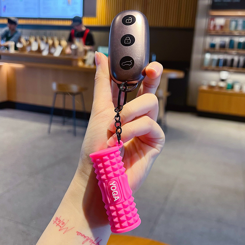 Mini Yoga Foam Roller Keychain Stress Relief Fitness Keyring Gift for Yoga Lovers -  NameNecklaceUK