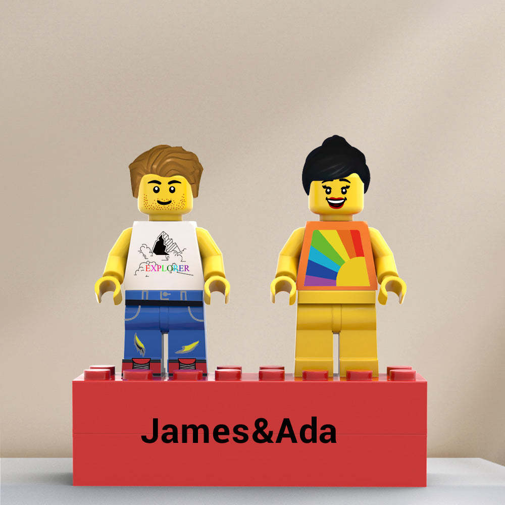 2 People Custom Minifigs Personalized Couple Minifigs - yournamenecklaceuk