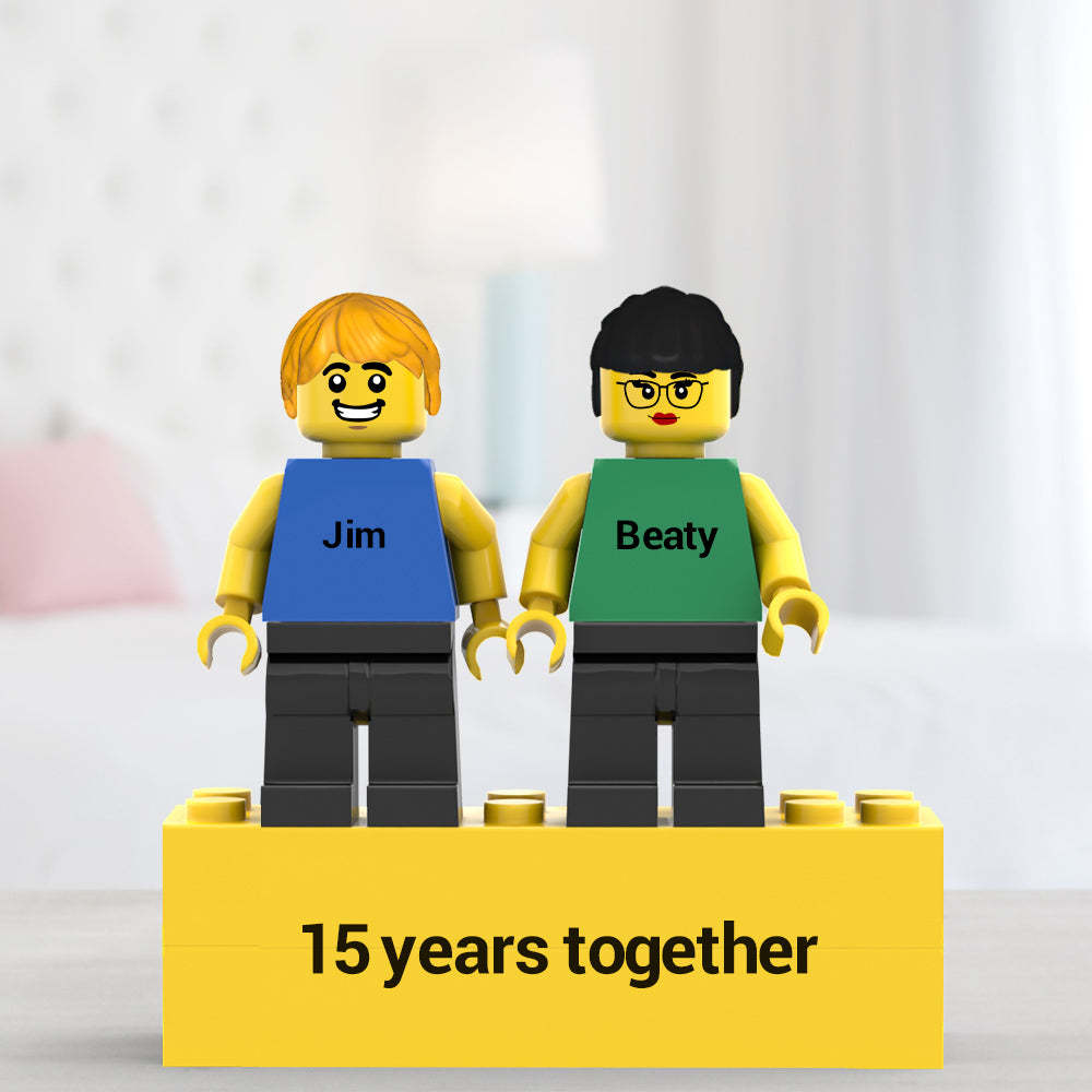2 People Custom Minifigs Personalized Couple Minifigs - yournamenecklaceuk