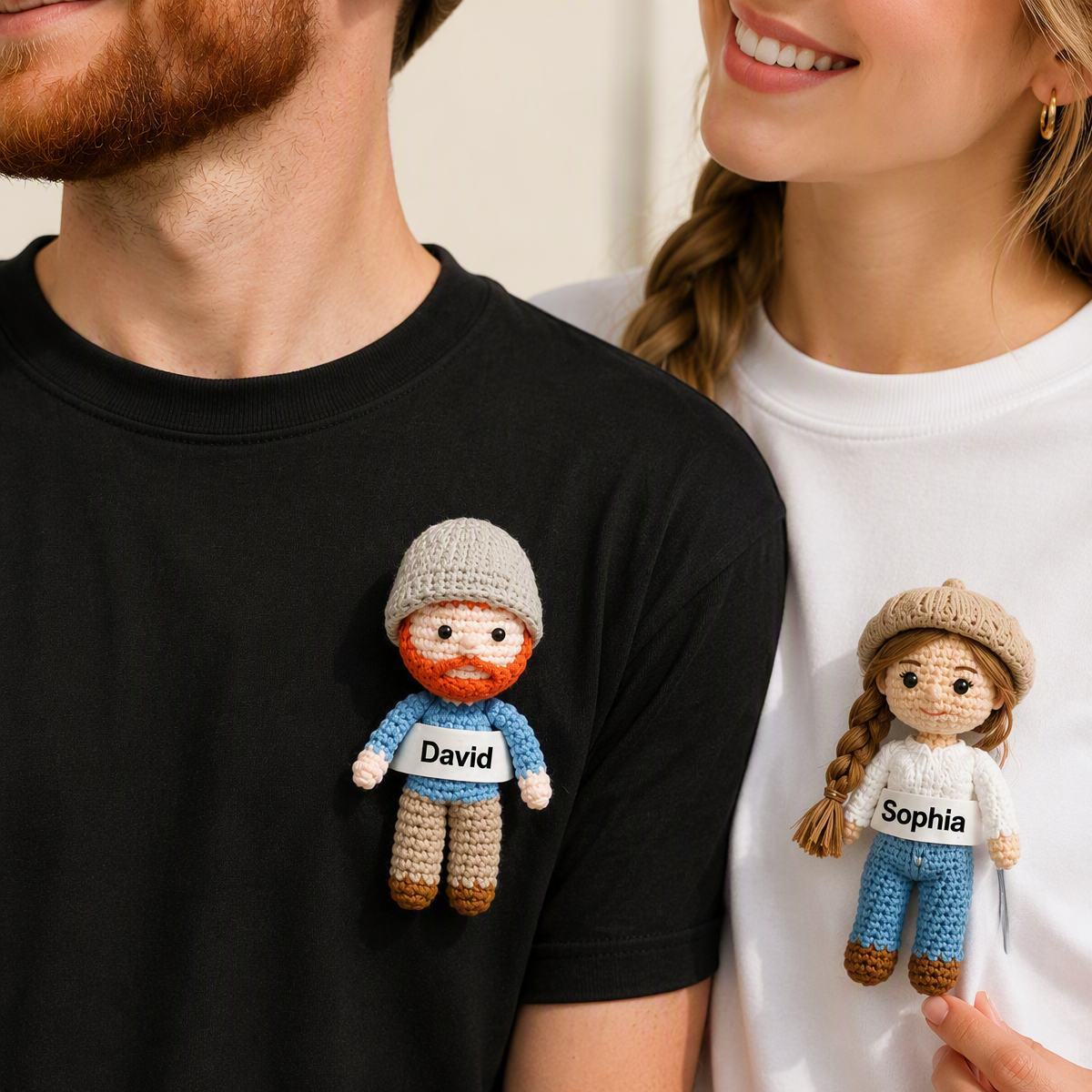 Custom Photo Crochet Doll T Shirt Personalized Handmade Crochet Doll T Shirt Gifts for Her Him -  NameNecklaceUK