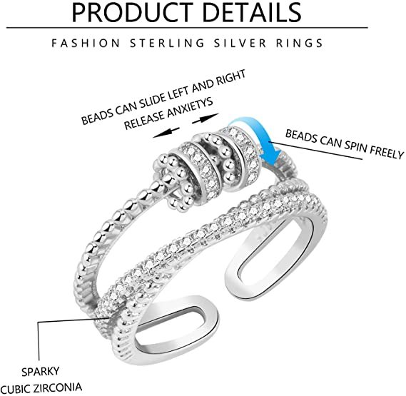 Anxiety Ring Decompression Ring Anti-Anxiety Relief Ring Adjustable Ring Jewelry Gift