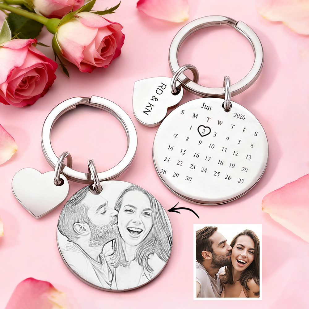 Custom Significant Date Keychain – Romantic Personalized Gift for Couples