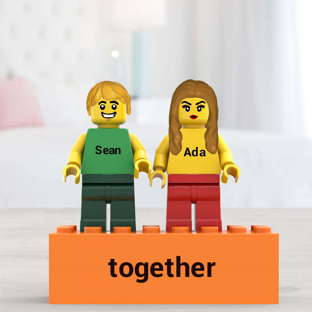 2 People Custom Minifigs Personalized Couple Minifigs - yournamenecklaceuk