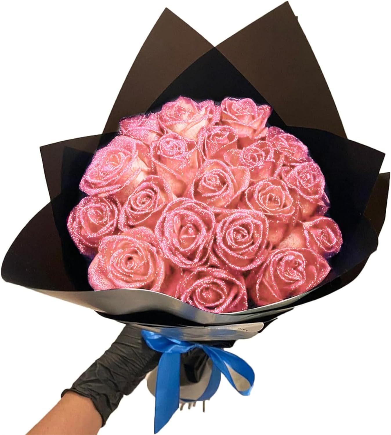 Glitter Rose Bouquet Best Anniversary Gift for Her