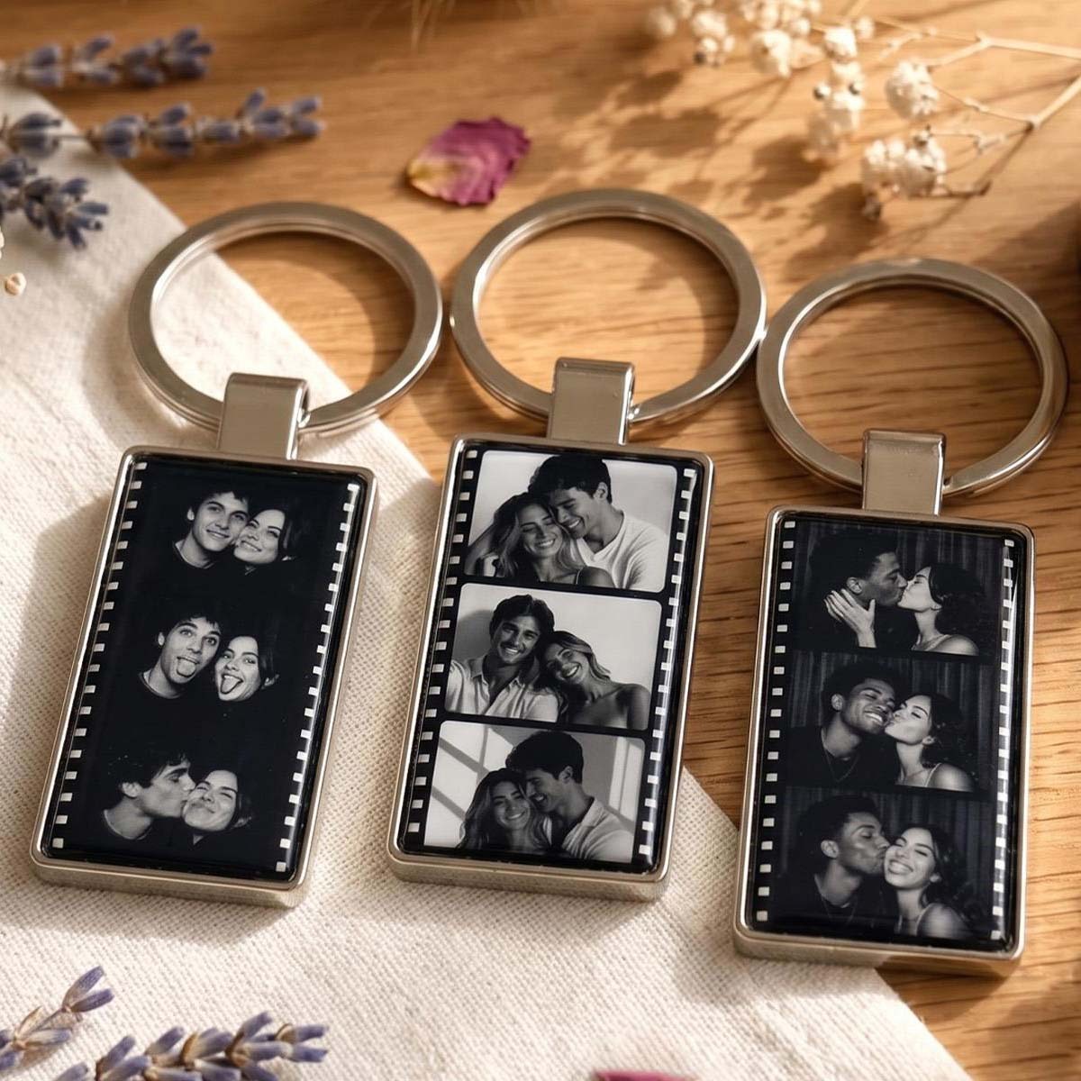 Personalized Vintage Filmroll Keyholder Custom Double Sided Photo Keyring Anniversary Gift for Him -  NameNecklaceUK