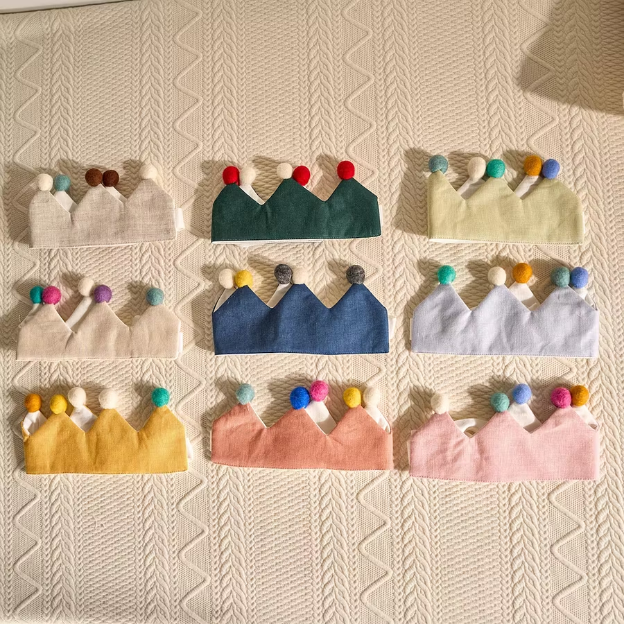 Custom Name Linen Birthday Crown Personalized Toddler Linen Birthday Crown  Embroidered Kids Photo Prop -  NameNecklaceUK