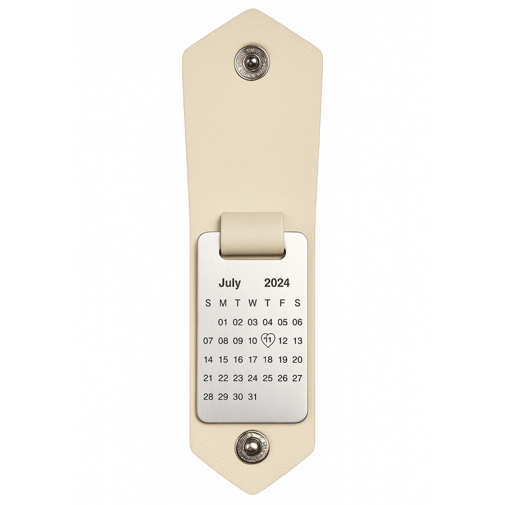 Personalized Photo and Calendar Leather Keychain with Custom Text Christmas Gifts for Him -  NameNecklaceUK