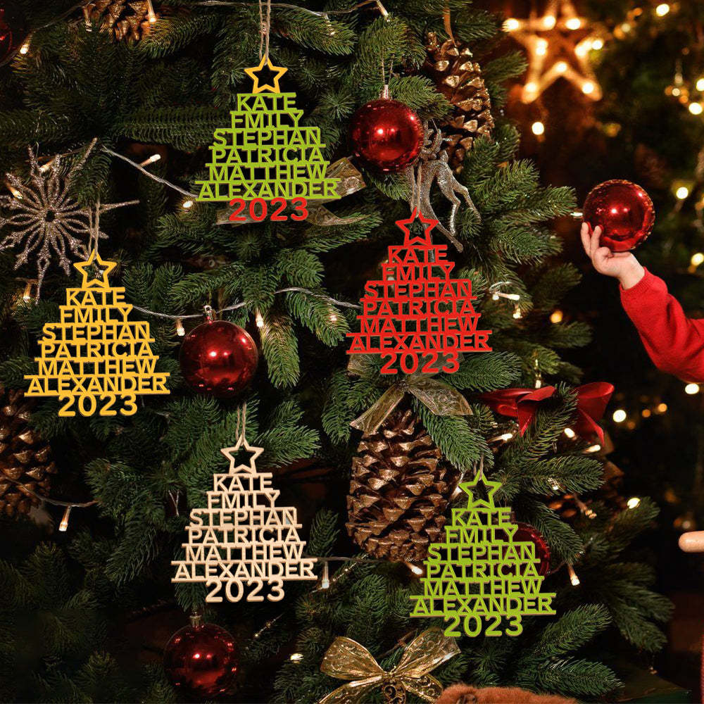 Personalized Family Name Christmas Ornament Christmas Tree Name Ornament Gifts - yournamenecklaceuk
