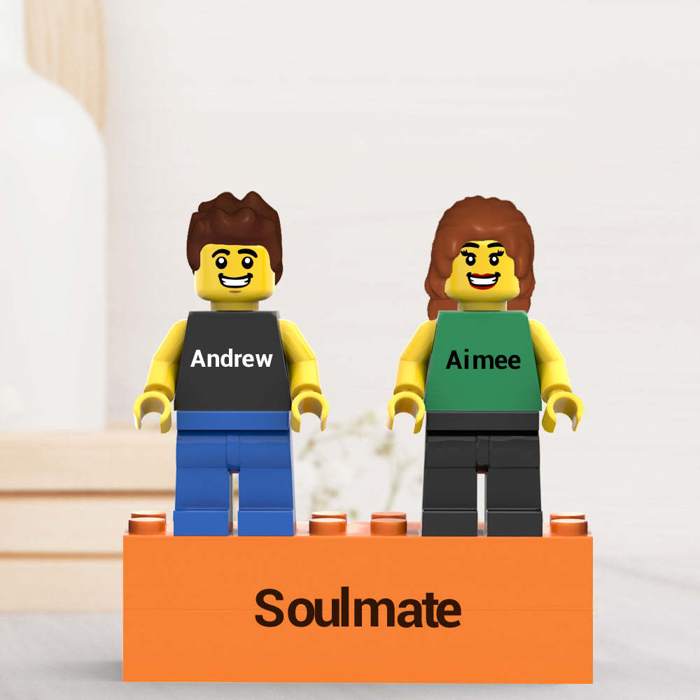 2 People Custom Minifigs Personalized Couple Minifigs - yournamenecklaceuk