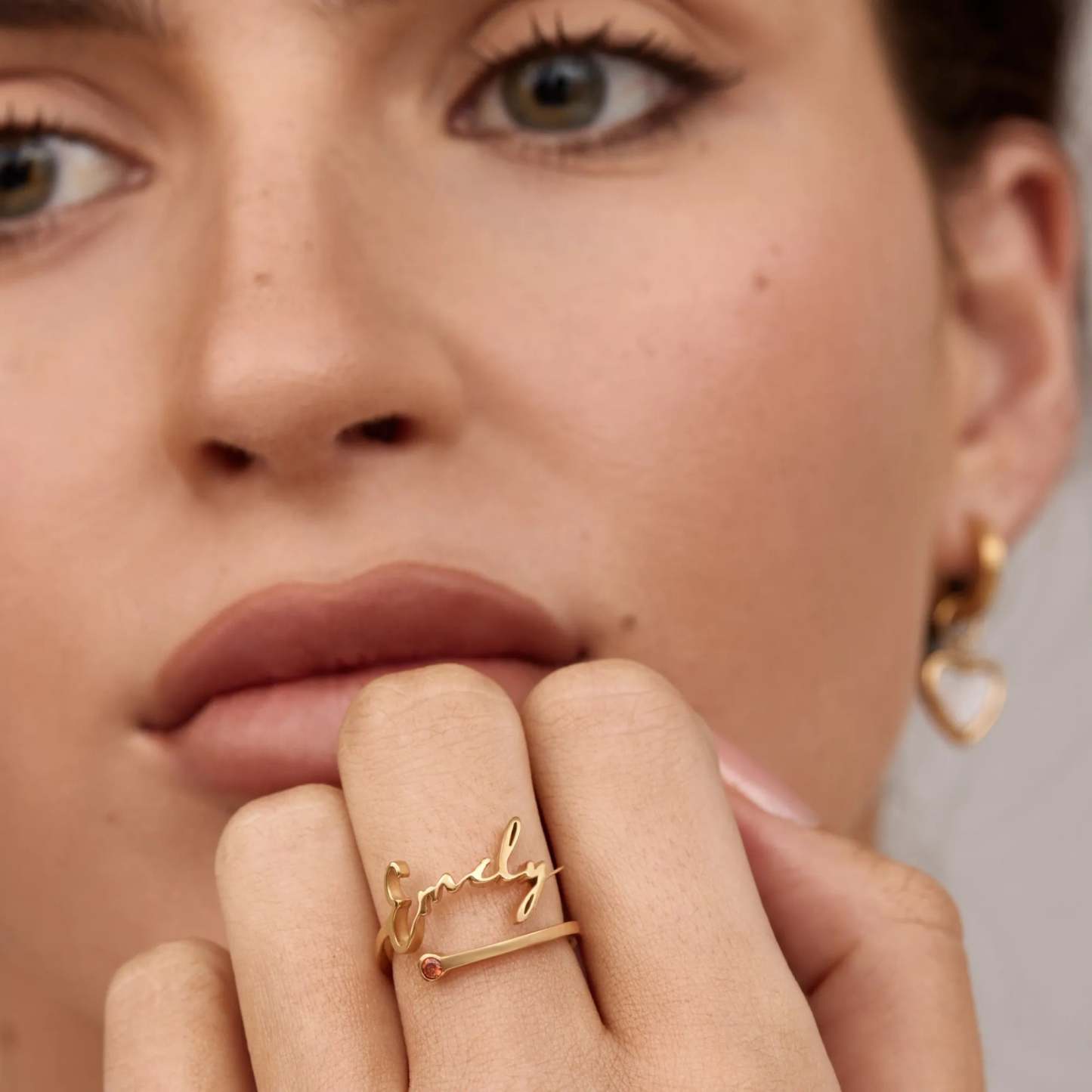 Personalized Name and Birthstone Ring Custom Signature Script Name Ring Christmas Gifts for Her -  NameNecklaceUK